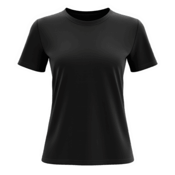 3d black women s t shirt mockup with short sleeves crew neck perfect showcasing apparel design cutout isolated on a transparent background png